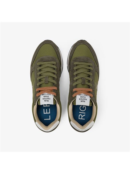 Sneaker Tom in nylon e suede verde militare SUN 68 | BZ36101/19